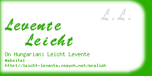 levente leicht business card